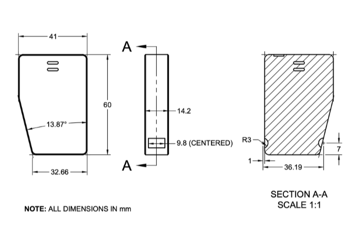 Filament Cutter Drawing Dimensions